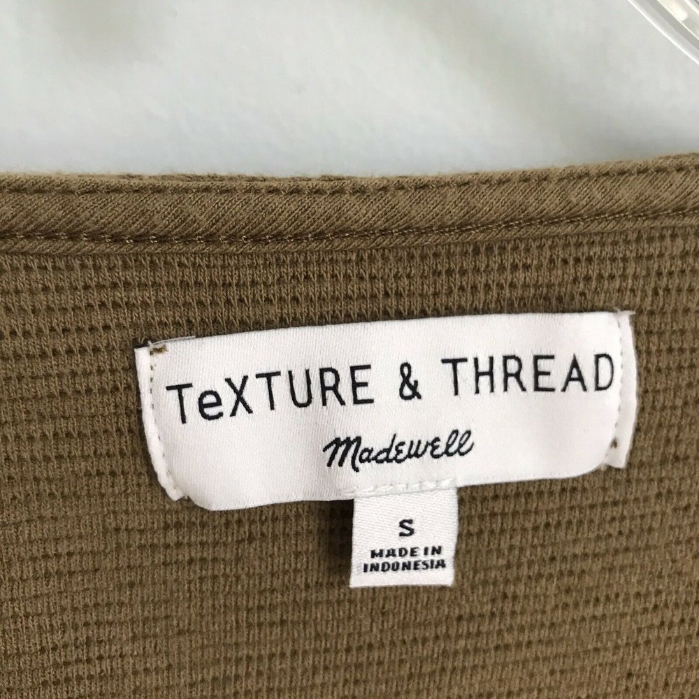 Madewell Texture & Thread Green Tie Front Top - Picture 2 of 5